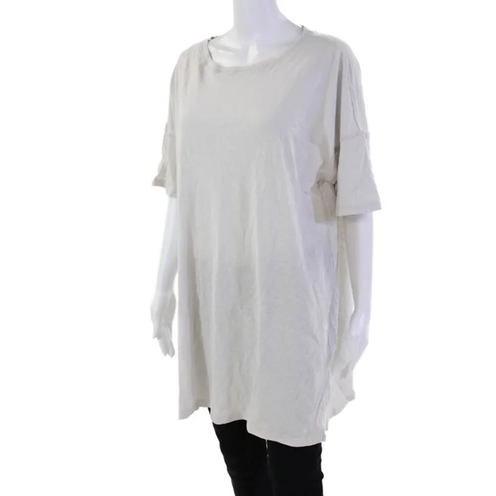 Z Supply Womens Cotton Short Sleeve Crewneck Sleep Shirt Gray Size M